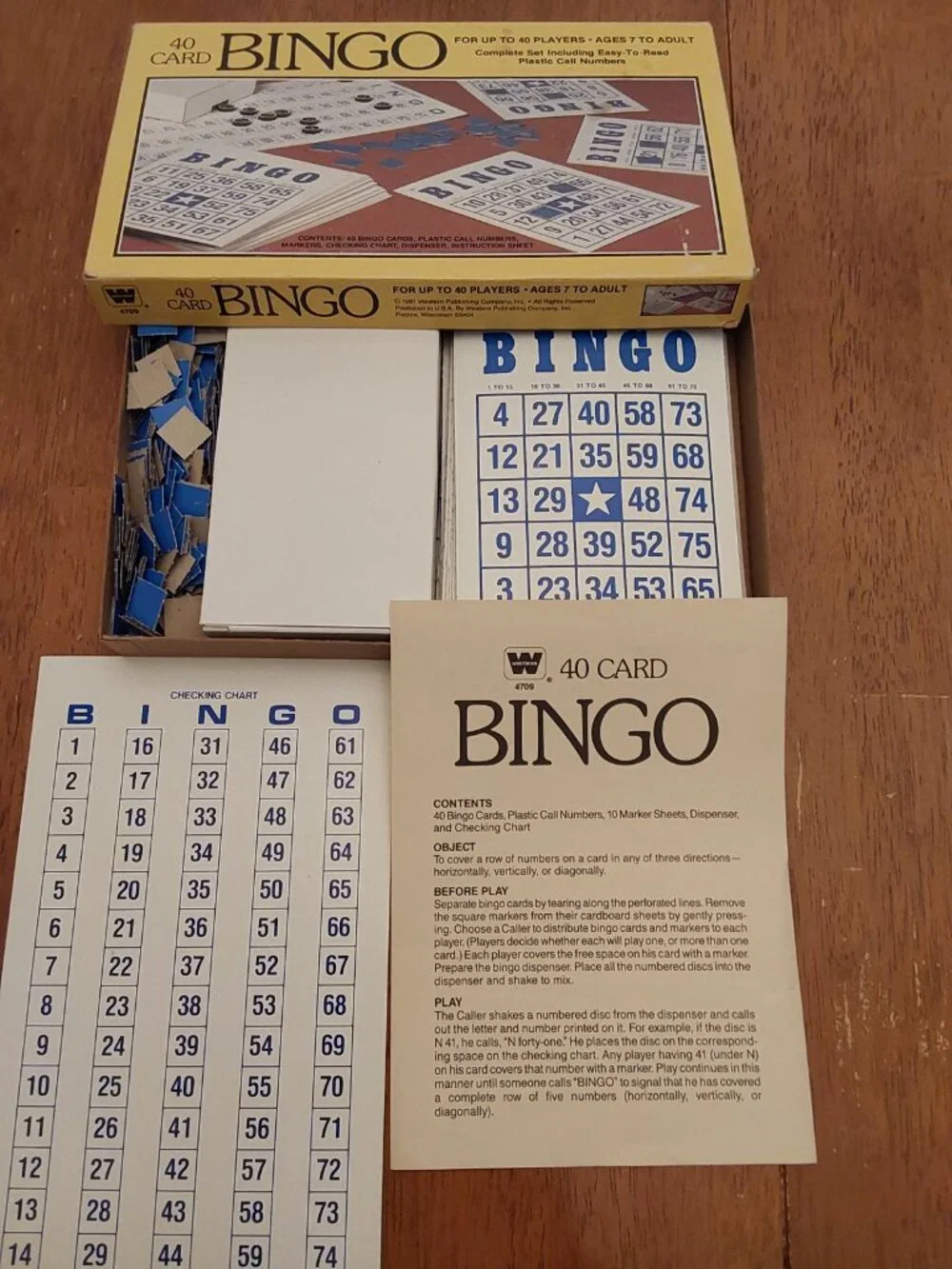 VINTAGE 1981 BINGO 40-Card Game by Whitman/Western Publishing LIKE NEW